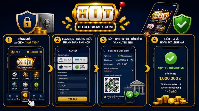 Hướng dẫn nạp tiền HitClub nhanh chóng, an toàn