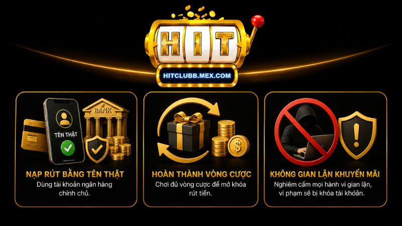 Quy định khi giao dịch tài chính và nhận khuyến mãi trong điều khoản điều kiện HitClub